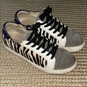 Kenneth Cole Zebra Print Sneakers - Black, White, Gray
